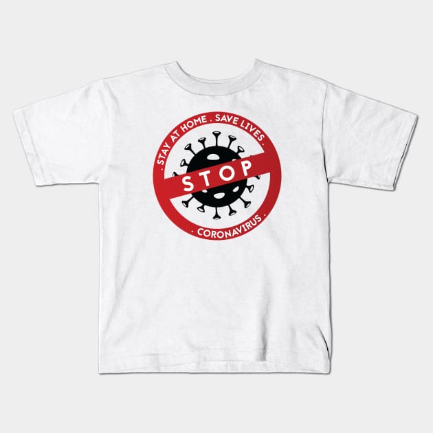 Stop coronavirus 1 Kids T-Shirt by grafart